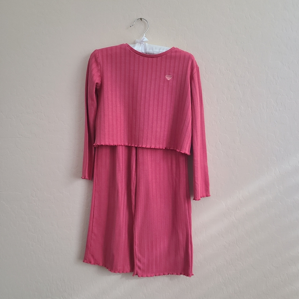Garaminals pink cropped top and wide leg pants lounge set. Size 5t